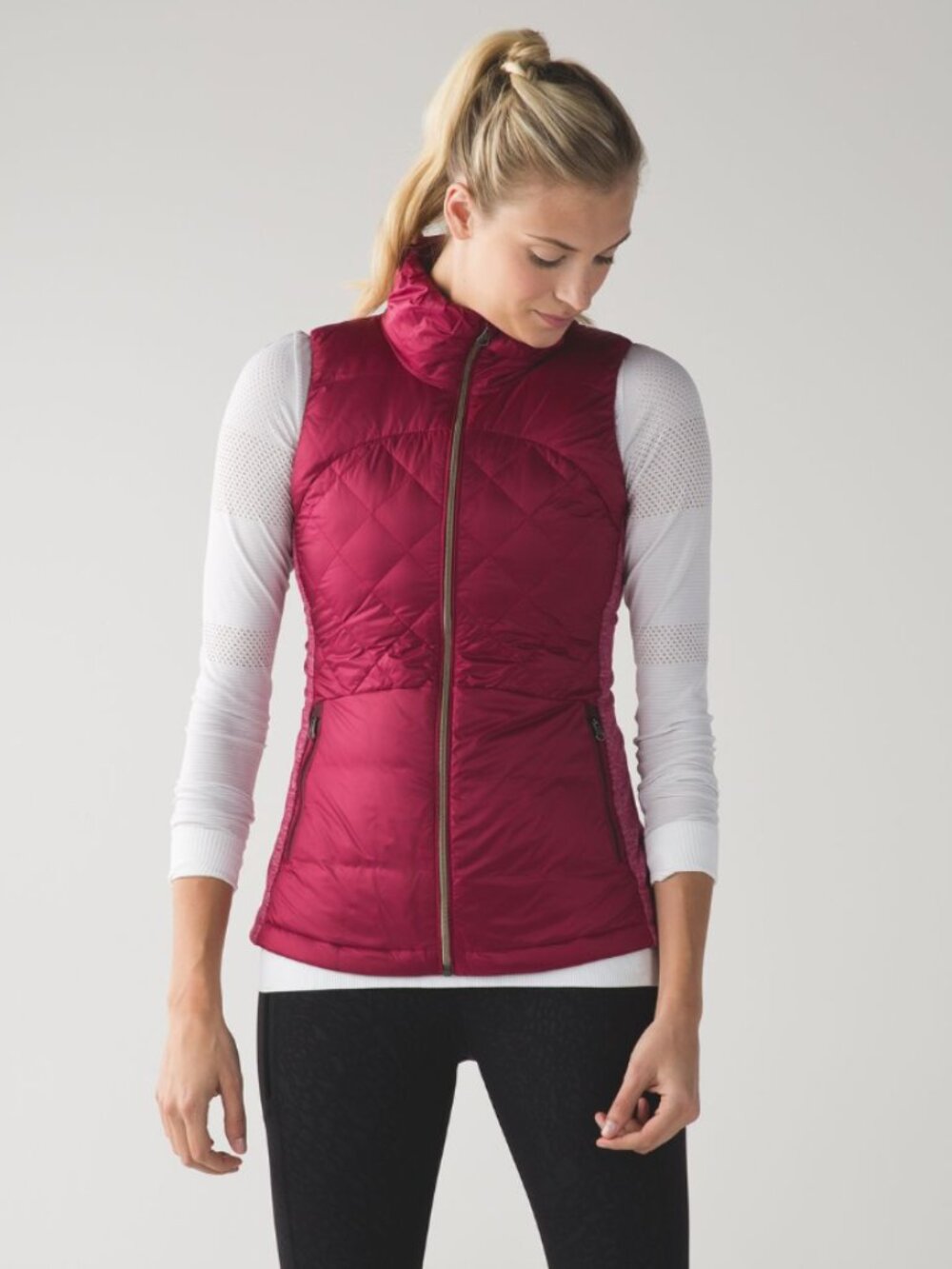 Lululemon Down For a Run Quilted Vest Berry Rumble size 6